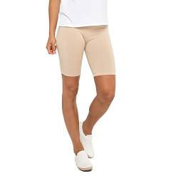 Celodoro Damen Kurzleggings (1 Stück) Stretch-Jersey Radlerhose aus Baumwolle - Beige M von Celodoro