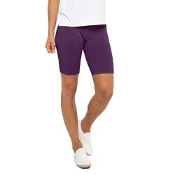 Celodoro Damen Kurzleggings (1 Stück) Stretch-Jersey Radlerhose aus Baumwolle - Lila S von Celodoro