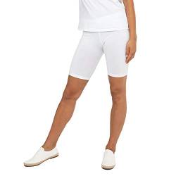 Celodoro Damen Kurzleggings (1 Stück) Stretch-Jersey Radlerhose aus Baumwolle - Weiß XL von Celodoro