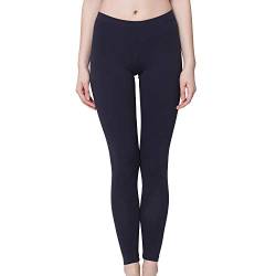 Celodoro Damen Leggings, stretchige Jersey Hose aus Baumwolle - Dunkelblau M von Celodoro