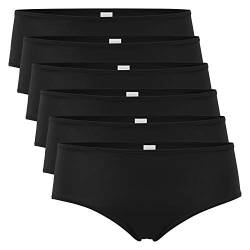 Celodoro Damen Panty Hipster (6er Pack), Unterhose aus Quick Dry-Fasern - Schwarz XL von Celodoro