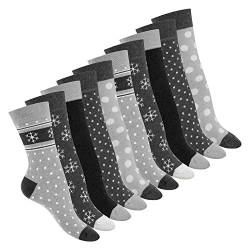 Celodoro Damen Süße Eco Socken (10 Paar), Motiv Socken aus regenerativer Baumwolle - Classic Grey 35-38 von Celodoro