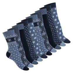Celodoro Damen Süße Eco Socken (10 Paar), Motiv Socken aus regenerativer Baumwolle - Navy Blue 39-42 von Celodoro