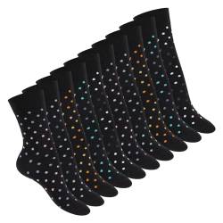 Celodoro Damen Süße Eco Socken (10 Paar), Motiv Socken aus regenerativer Baumwolle - Pastell Dots 35-38 von Celodoro