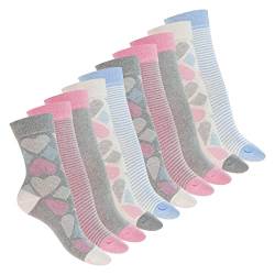 Celodoro Damen Süße Eco Socken (10 Paar), Motiv Socken aus regenerativer Baumwolle - Pink Carnation 35-38 von Celodoro