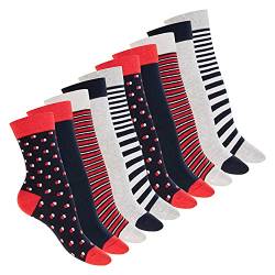 Celodoro Damen Süße Eco Socken (10 Paar), Motiv Socken aus regenerativer Baumwolle - Rumba Red 39-42 von Celodoro