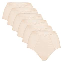 Celodoro Damen Taillenslip (6er Pack) Baumwoll-Slip Verschiedene Designs - Ecru 52-54 von Celodoro