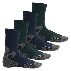 Celodoro Damen und Herren Trekking-Socken (4 Paar), Arbeitssocken mit Frotteesohle - Blau-Grün 35-38 von Celodoro