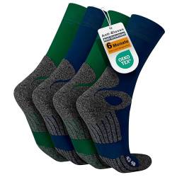 Celodoro Damen und Herren Trekking-Socken (4 Paar), Arbeitssocken mit Frotteesohle - Blau-Grün 43-46 von Celodoro