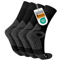 Celodoro Damen und Herren Trekking-Socken (4 Paar), Arbeitssocken mit Frotteesohle - Schwarz 43-46 von Celodoro