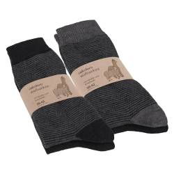 Celodoro Damen & Herren Wollsocken mit Alpaka Uni & Ringel (4 Paar) - Schwarz 39-42 von Celodoro