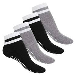 Celodoro Damen und Herren Yoga & Wellness Socken (4 Paar), ABS Söckchen mit Frottee-Sohle - Variante 3 35-38 von Celodoro
