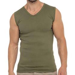 Celodoro Herren Business Muskelshirt V-Neck (1 Stück) Feinripp Top - Olive 3XL von Celodoro