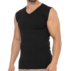 Celodoro Herren Business Muskelshirt V-Neck (1 Stück) Feinripp Top - Schwarz L von Celodoro