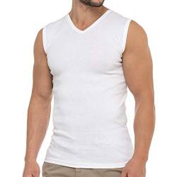 Celodoro Herren Business Muskelshirt V-Neck (1 Stück) Feinripp Top - Weiß XXL von Celodoro