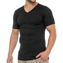 Celodoro Herren Business T-Shirt V-Neck (1 Stück) - Schwarz M von Celodoro