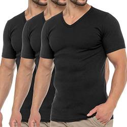 Celodoro Herren Business T-Shirt V-Neck (3er Pack) - Schwarz S von Celodoro