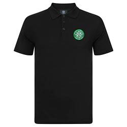 Celtic Glasgow Herren Polo-Shirt mit Wappen - Fußball - Schwarz - EIN Wappen - L von Celtic F.C.