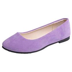 Damen Klassische Ballerinas Flache Mokassins Einfarbig Loafer Bequeme Slip-Ons Frauen Elegante Slipper Freizeitschuhe Damenschuhe Schöner Schuh Celucke (Violett, 37 EU) von Celucke Damenschuhe