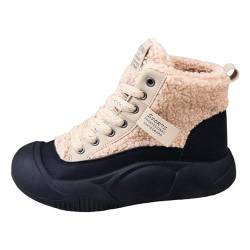 Celucke Winterschuhe Damen Baumwolle mit Dicken Sohlen Freizeitschuhe Schneeweiße Schuhe Schneestiefel Warme Stiefeletten Ankle-Boots Sneaker von Celucke Sandalette