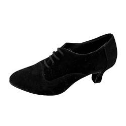 Jazzschuhe Damen Standard Tanzschuhe Trainingsschuh Latein Salsa Tango Prinzessinnen Dance Schuhe Spanische Flamenco Pumps Celucke (Schwarz, 40 EU) von Celucke Sandalette