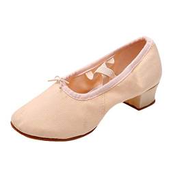 Tanzschuhe Damen Standard Trainingsschuh Mittelhohe Party Latein Salsa Tango Prinzessinnen Dance Schuhe Celucke (Beige, 41 EU) von Celucke Sandalette