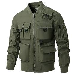 Cargo Jacke Herren Bomberjacke Multi Pocket Jacken Retro Baseball Uniform Winter Cargojacke Männer Armeejacke Fliegerjacke Militär Bomber Winterjacke Feldjacke von Celucke