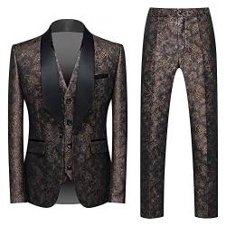 Celucke Anzug Herren Anzug Slim Fit 3 Teilig Herrenanzug 3-Teilig Anzüge Herren Modern Sakko für Business Hochzeit von Celucke