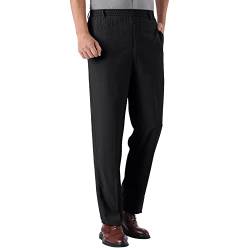 Celucke Anzughose Herren Businesshose Lange Dünne Regular fit Bügelfaltenhose Stretch Hohe Taille Gerade Shell Hose Stoffhose Sommerhose Button Tunika Hosen Freizeithose(Schwarz,4XL) von Celucke