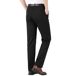 Celucke Business Anzughose Herren Straight Anzug Businesshose einfarbige Regular fit Hoher Taille Soft Shell Hose Freizeithose Lange Chino Hose Stoffhose Hosen(Schwarz,3XL) von Celucke