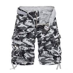 Celucke Cargoshorts mit Miitary-Muster, Kurze Hosen Herren Bermuda Shorts Bundhose Camo Army Feldhose Sommer Männer Freizeithose von Celucke