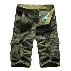 Celucke Cargoshorts mit Miitary-Muster, Kurze Hosen Herren Bermuda Shorts Bundhose Camo Army Feldhose Sommer Männer Freizeithose von Celucke