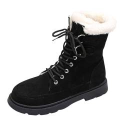 Celucke Damen Boots Winter Barfußschuhe Moon Boots Winterschuhe Gefüttert Winterboots Stiefeletten Für Damen Cowboy Herbstschuhe Chelsea Boots Schwarz Kurzstiefel Stiefel von Celucke