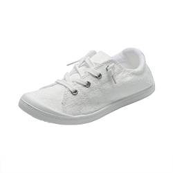 Celucke Damenschuhe Damen Flache Schuhe Sommer Leicht Halbschuhe Stoffschuhe Joggingschuhe Sneaker Low Einzelne Shoes Wanderschuhe Atmungsaktiv Schuhe(Weiß,41) von Celucke