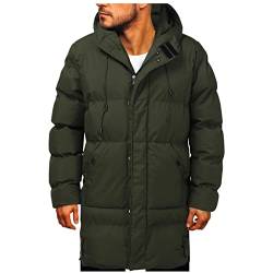 Celucke Daunenmantel Herren Lange Warme Dicke Winterparka mit Military Muster, Männer Winterjacke Daunenparka Mode Kapuzenjacke von Celucke