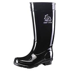 Celucke Gummistiefel Herren Lange Rutschfeste Regenstiefel PVC Stiefel Halbhoch Wasserschuhe Kunststoff Überschuhe Regenschuhe Langschaft Wasserdichte Stiefel von Celucke