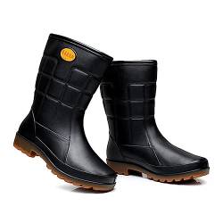 Celucke Gummistiefel Herren Lange Rutschfeste Regenstiefel PVC Stiefel Halbhoch Wasserschuhe Kunststoff Überschuhe Regenschuhe Langschaft Wasserdichte Stiefel von Celucke