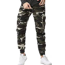 Celucke Herren Cargohosen Camouflage Militär Army Hosen Slim Fit,Männer Rangerhose Freizeithose Chinos Feldhose von Celucke