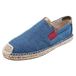 Celucke Herren Geflochtene Schuhe Flache Freizeitschuhe Stoffschuhe Sommer Herrenschuhe Atmungsaktive Sneakers Lässige Slipper Segeltuch Faulenzer Schuhe Bootsdeck Schuhe von Celucke