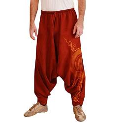 Celucke Herren Haremshose Mode,Männer Aladinhose Pluderhose Yoga Goa Hosen Sarouel Baggy Freizeithose von Celucke