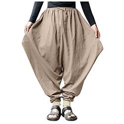 Celucke Herren Haremshose Mode,Männer Aladinhose Pluderhose Yoga Goa Hosen Sarouel Baggy Freizeithose von Celucke