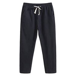 Celucke Herren Leinenhose Stoffhose Sommer Freizeithose Leicht Strandhosen Männer Haremshose Baggy Jogginghose Islamische Kleidung Arabische Kleidung von Celucke