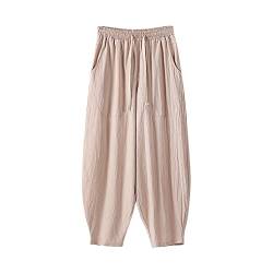 Celucke Herren Leinenhose Stoffhose Sommer Freizeithose Leicht Strandhosen Männer Haremshose Baggy Jogginghose Islamische Kleidung Arabische Kleidung von Celucke