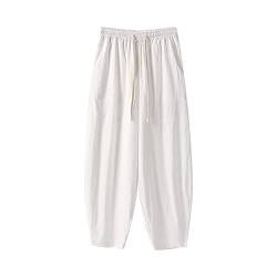 Celucke Herren Leinenhose Stoffhose Sommer Freizeithose Leicht Strandhosen Männer Haremshose Baggy Jogginghose Islamische Kleidung Arabische Kleidung von Celucke