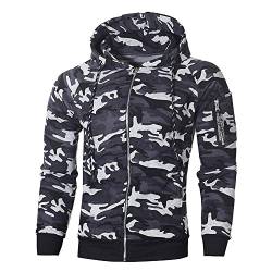 Celucke Herren Trainingsanzug Set Camouflage Slim Fit,Männer Jogginganzug Sportanzug Jogging Hosen Army Kapuzenjacke Hoodie von Celucke