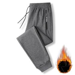 Celucke Jogginghose Herren Winter Fleece Gefüttert Warme Trainingshose Sherpa Plüsch Gefüttert Jogger Hose Sweatpants Winterhose Sweathose mit Tasche High Waist Männer Sporthose Freizeithose von Celucke