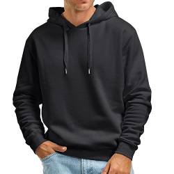 Celucke Lang Hoodie Herren Kapuzenpullover Sweatshirt Männer Pullover mit Kapuze Langarm Kaputzenpulli Lässige Pullis Herbst Winter Hoody (Schwarz, XXXL) von Celucke