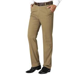 Celucke Leinenhose Baumwollhose Herren Lang Sommer Leinen Slim fit Freizeithose Stoffhose Elegant Strandhose Sommerhose Männer Leicht High Waist Pants(Beige,4XL) von Celucke