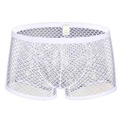 Celucke Mesh Boxershorts Herren Sexy Unterwäsche Männer Fischnetz Durchsichtige Unterhose Panty Transparent Retroshorts Basic Netz Trunks Unterhosen von Celucke