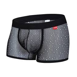 Celucke Mesh Boxershorts Herren Sexy Unterwäsche Männer Fischnetz Durchsichtige Unterhose Panty Transparent Retroshorts Basic Netz Trunks Unterhosen von Celucke
